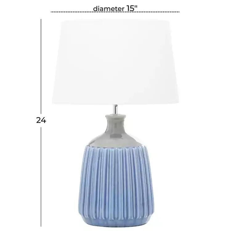 Table Lamps-Kirklands Home Blue Ceramic Breeze Table Lamp White
