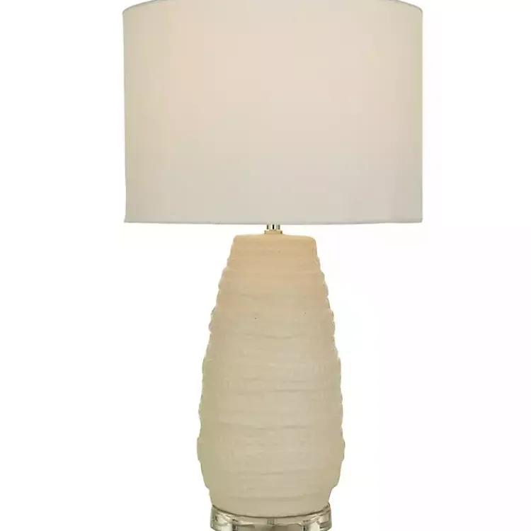 Table Lamps-Kirklands Home Cream Ceramic Gourd Table Lamp White