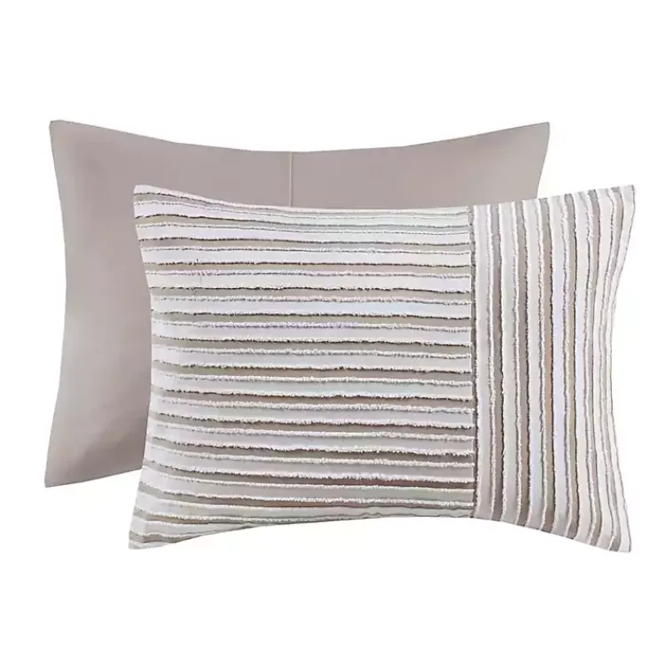 Comforters-Kirklands Home Neutral Striped 5-pc. King Comforter Set