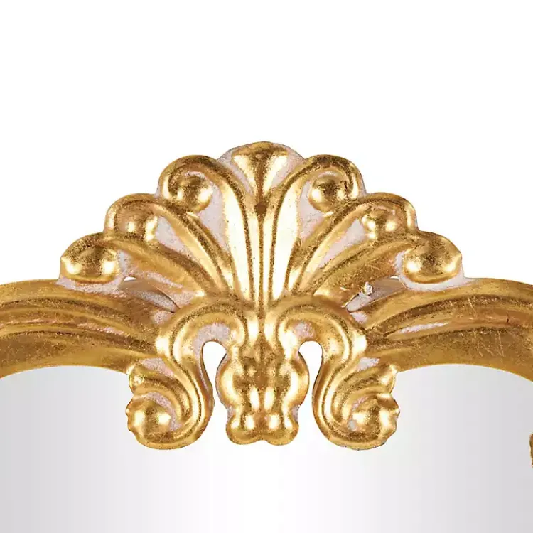 Decorative Mirrors-Kirklands Home Gold Round Baroque Wall Mirror