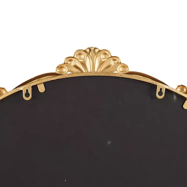 Decorative Mirrors-Kirklands Home Gold Round Baroque Wall Mirror