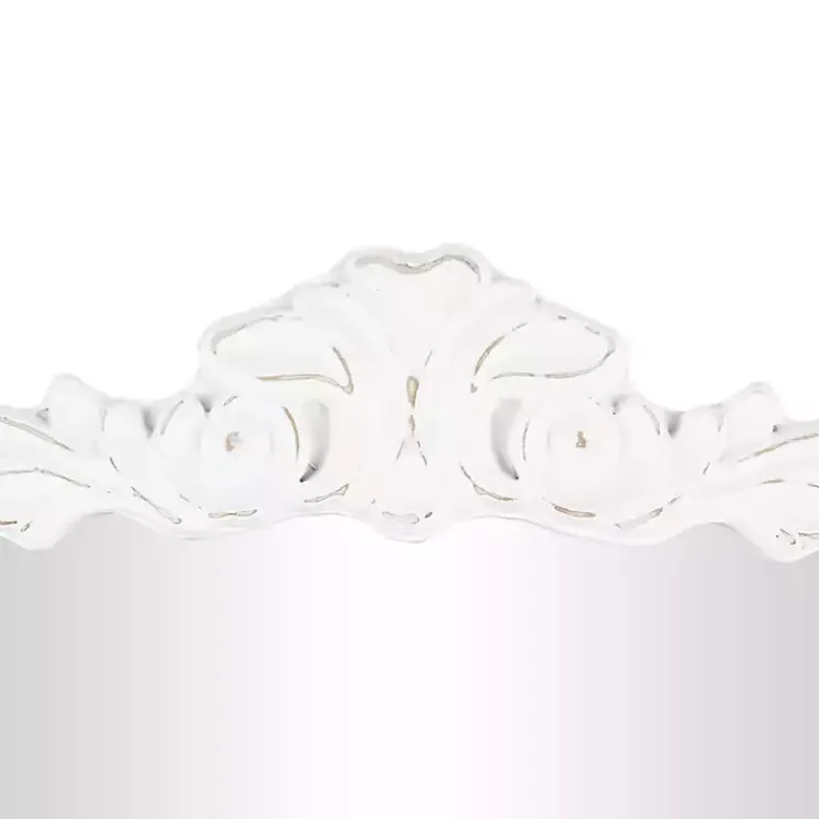 Decorative Mirrors-Kirklands Home White Scroll Arched Rectangle Wall Mirror