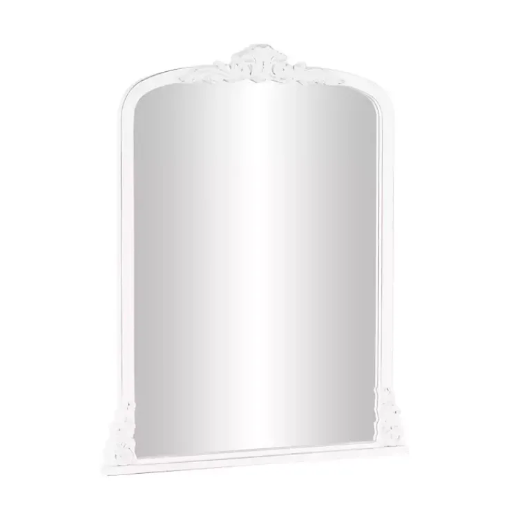 Decorative Mirrors-Kirklands Home White Scroll Arched Rectangle Wall Mirror
