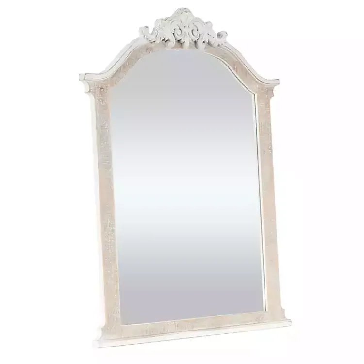 Decorative Mirrors-Kirklands Home Cream Arched Rectangle Scroll Wall Mirror