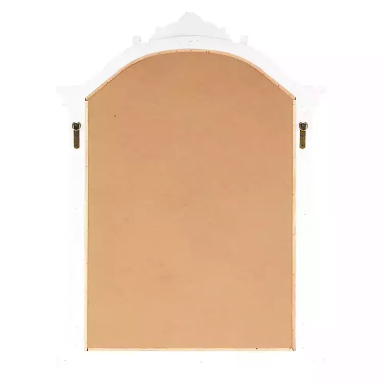Decorative Mirrors-Kirklands Home Cream Arched Rectangle Scroll Wall Mirror