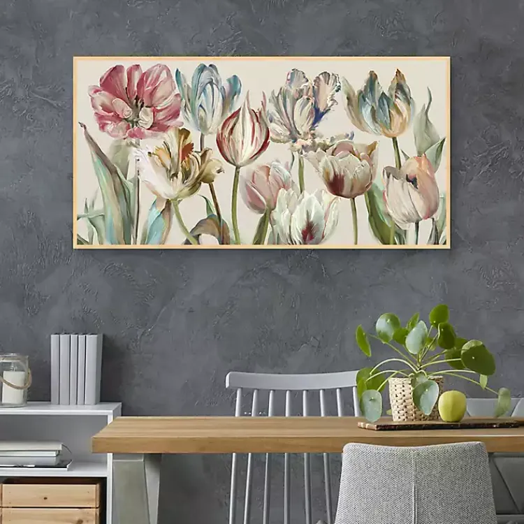 Canvas Art-Kirklands Home Parrot Tulips Framed Canvas Art Print Multi
