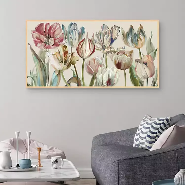 Canvas Art-Kirklands Home Parrot Tulips Framed Canvas Art Print Multi