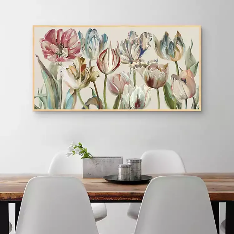 Canvas Art-Kirklands Home Parrot Tulips Framed Canvas Art Print Multi