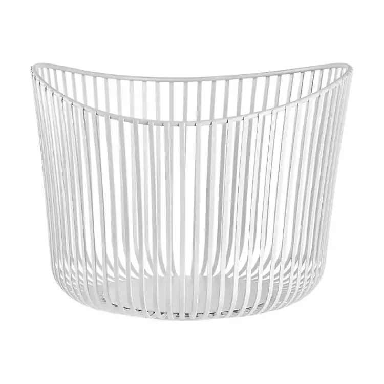 Bathroom Accessories-Kirklands Home Steel Modo Storage Basket White