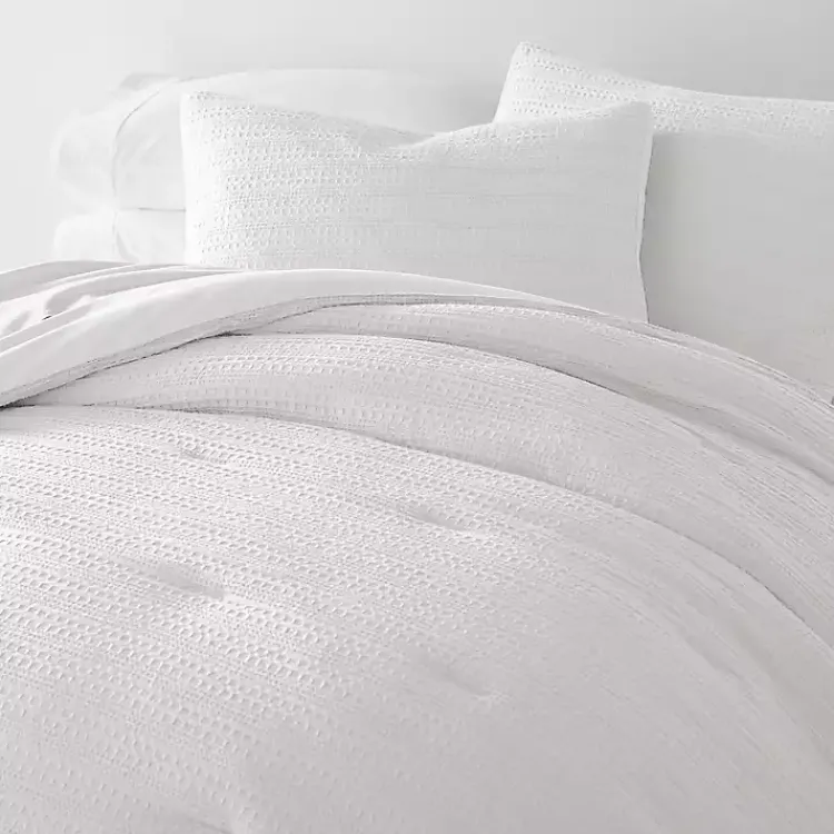Comforters-Kirklands Home Waffle Ultra-Soft 3-pc. King Comforter Set White