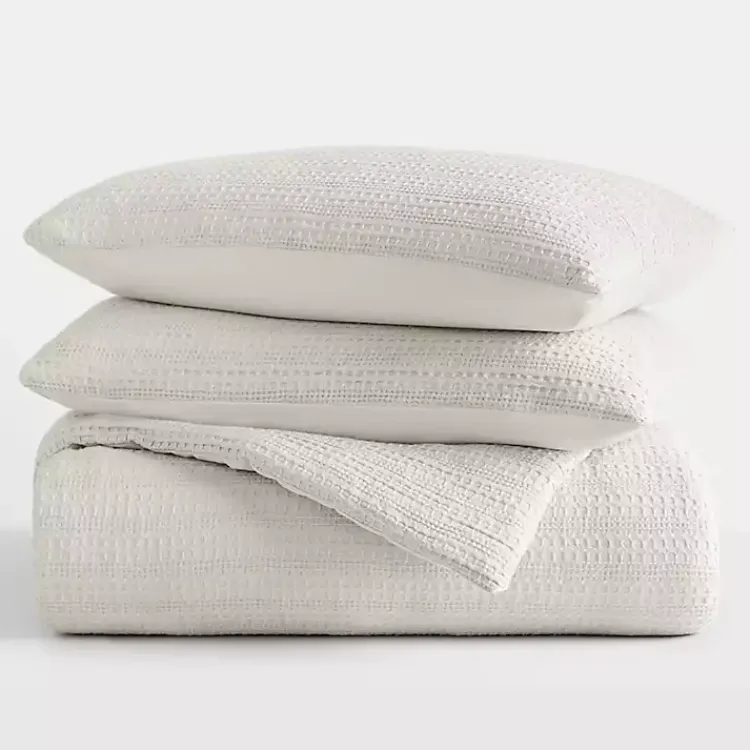 Comforters-Kirklands Home Dune Waffle Ultra-Soft 3-pc. Twin Comforter Set Ivory