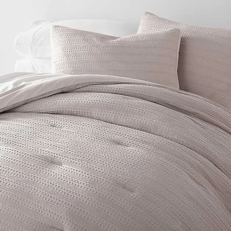 Comforters-Kirklands Home Mauve Waffle Ultra-Soft 3-pc. Twin Comforter Set Pink