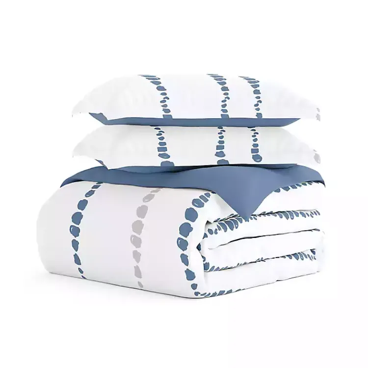 Duvets-Kirklands Home Navy Dots Reversible 3-pc. Queen Duvet Cover Set