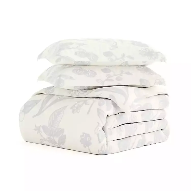Duvets-Kirklands Home Blue Botanical 3-pc. King Duvet Cover Set