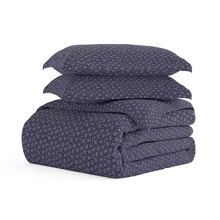 Duvets-Kirklands Home Navy Elegant Floral 2-pc. Twin Duvet Cover Set Blue