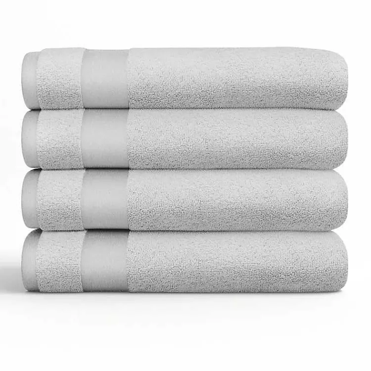 Bath Towels-Kirklands Home Essential Cotton Bath Towels, Set of 4 Gray