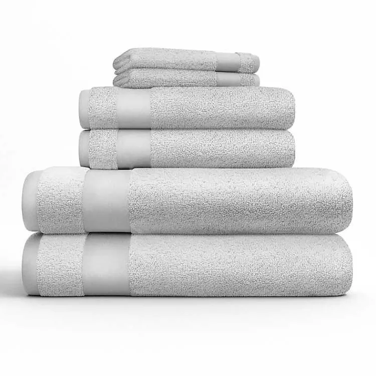 Bath Towels-Kirklands Home 6-pc. Essential Cotton Bath Towels Gray