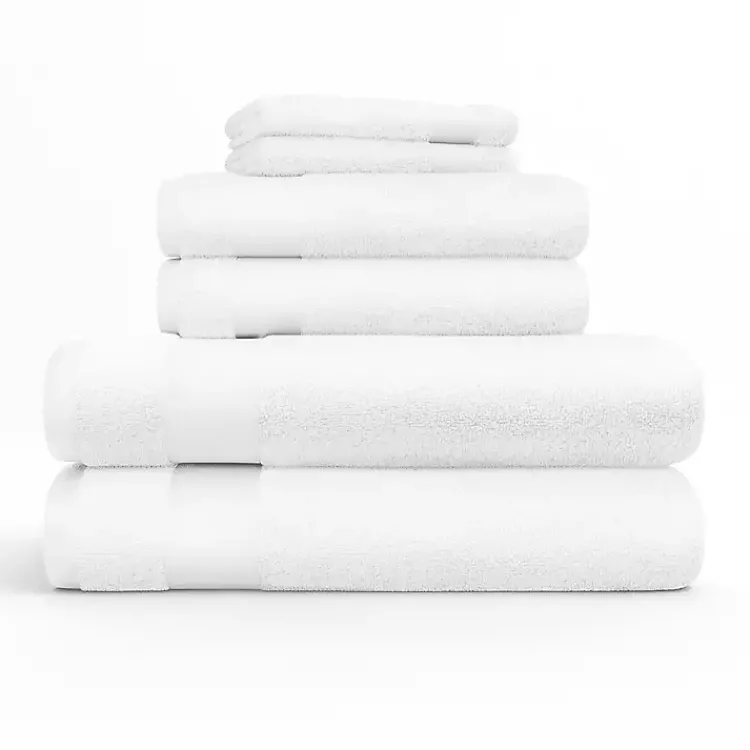Bath Towels-Kirklands Home 6-pc. Essential Cotton Bath Towels White