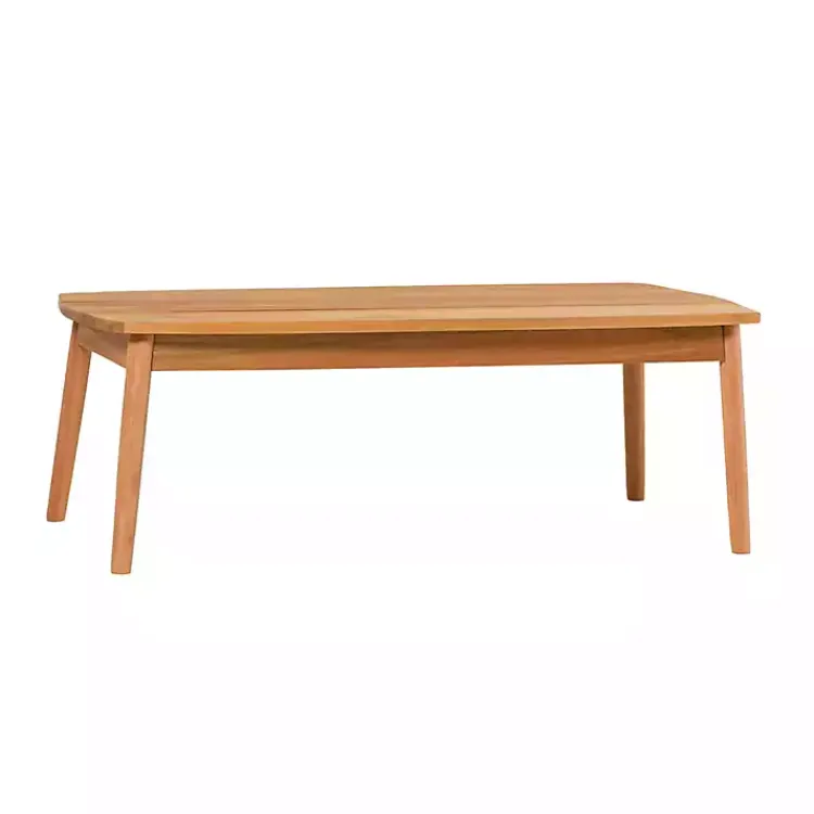 Outdoor Tables-Kirklands Home Natural Eucalyptus Wood Outdoor Coffee Table Tan