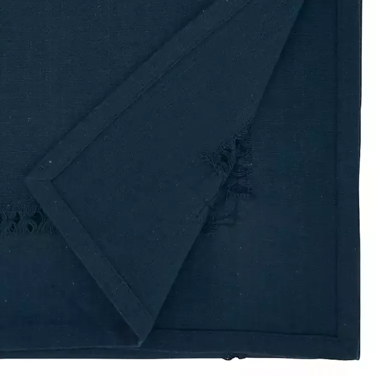 Table Linens-Kirklands Home Navy Hemstitch Table Runner Blue