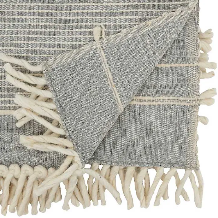 Table Linens-Kirklands Home Striped Chunky Fringe Table Runner
