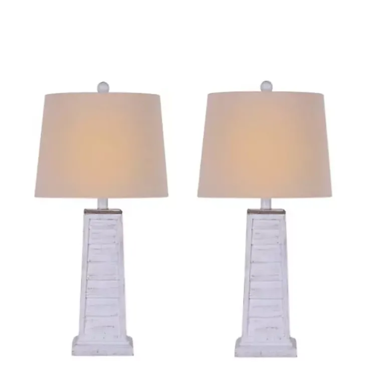 Table Lamps-Kirklands Home Louvered Shutter Table Lamps, Set of 2 White