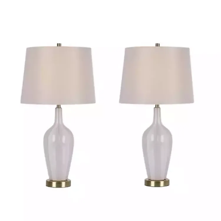 Table Lamps-Kirklands Home Needle Neck Ceramic Table Lamps, Set of 2 White