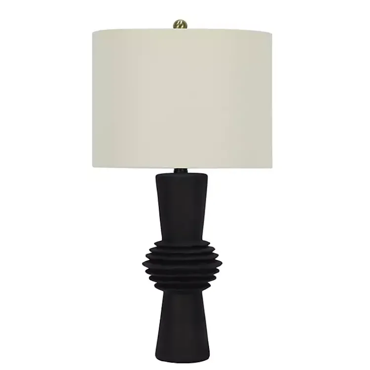 Table Lamps-Kirklands Home Black Abstract Column Table Lamp White
