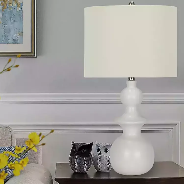 Table Lamps-Kirklands Home White Modern Spindle Table Lamp Ivory