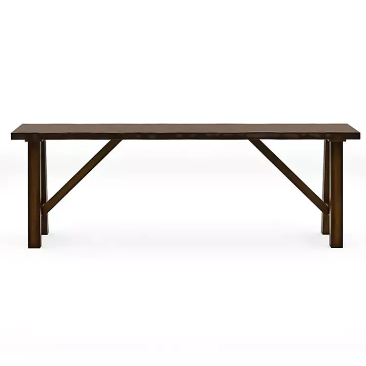 Benches & Ottomans-Kirklands Home Dark Wood Live Edge Bench Brown