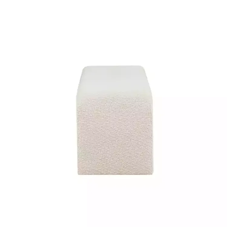 Benches & Ottomans-Kirklands Home Cream Boucle Waterfall Bench White