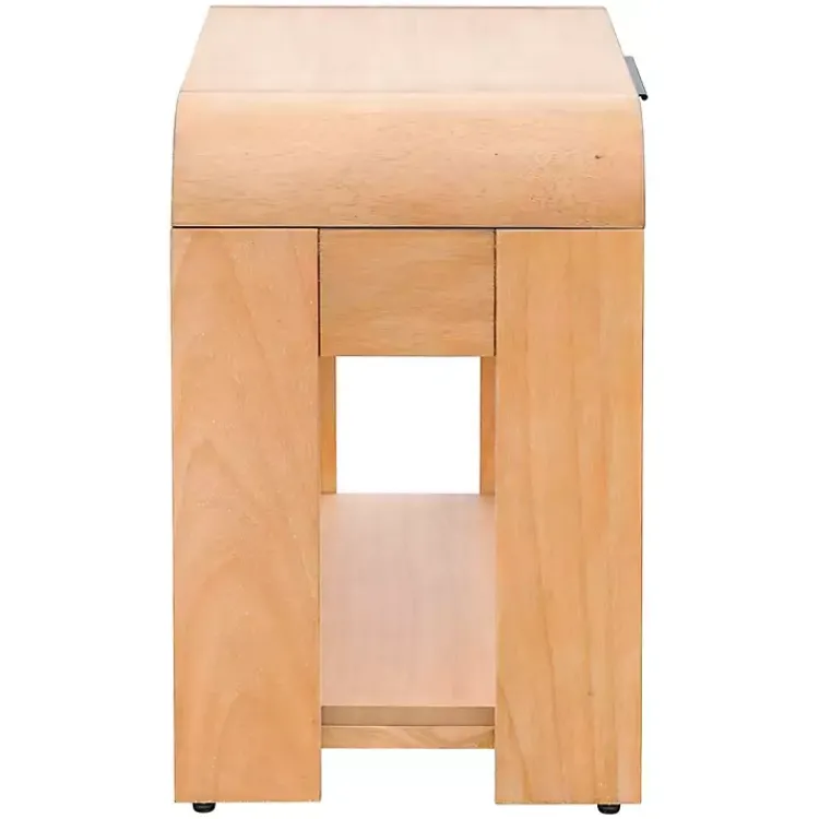 Nightstands-Kirklands Home Natural Modern Curve Nightsd Tan