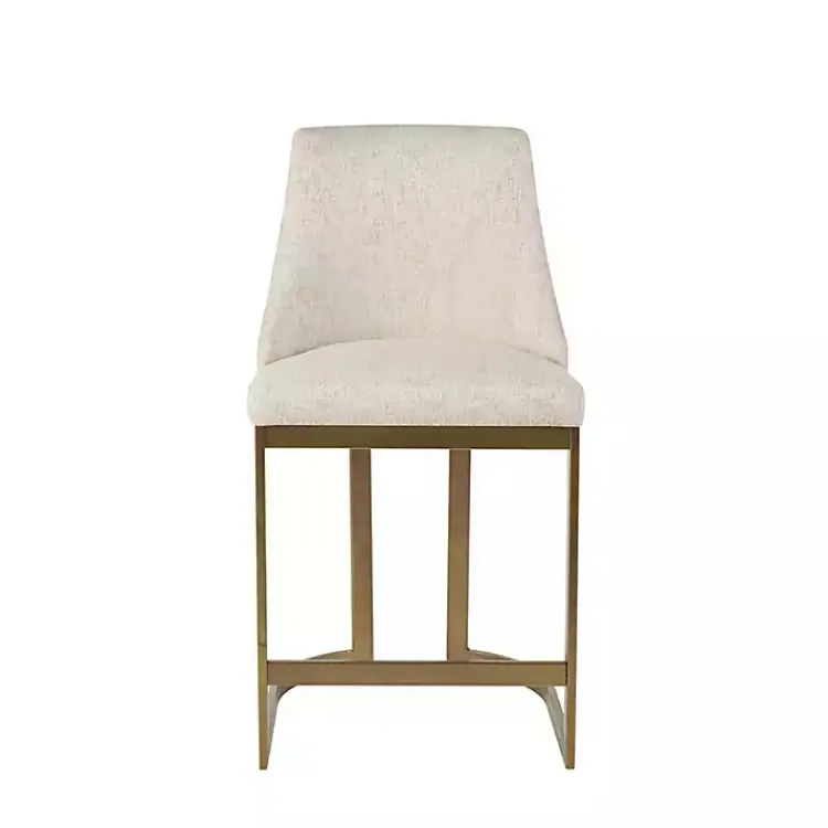 Bar Stools & Counter Height Stools-Kirklands Home Cream and Gold Counter Stool White