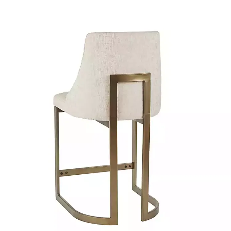 Bar Stools & Counter Height Stools-Kirklands Home Cream and Gold Counter Stool White