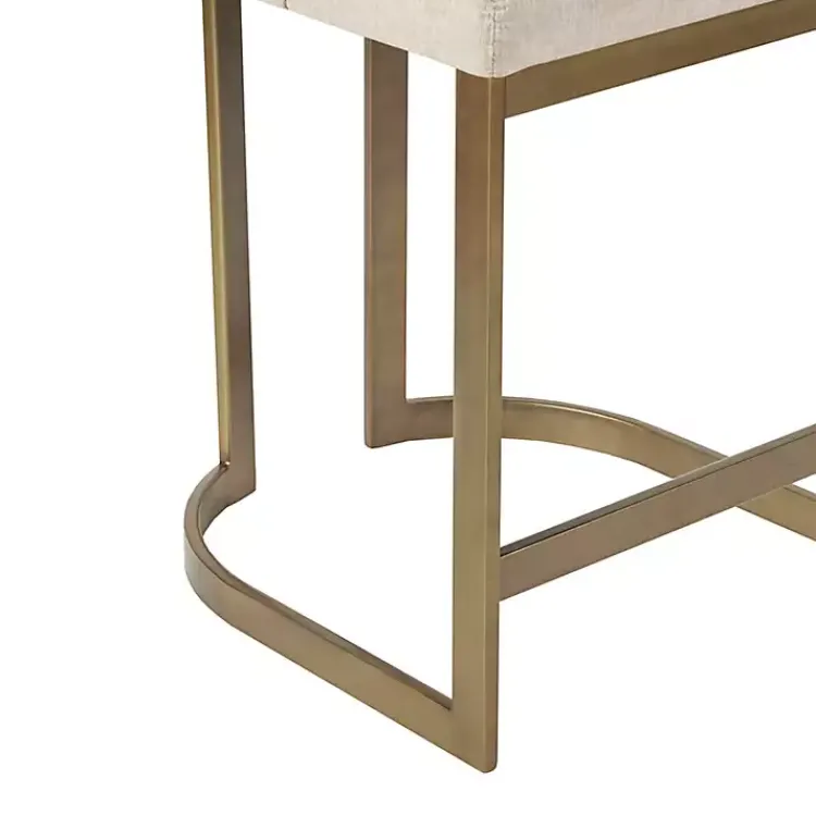 Bar Stools & Counter Height Stools-Kirklands Home Cream and Gold Counter Stool White