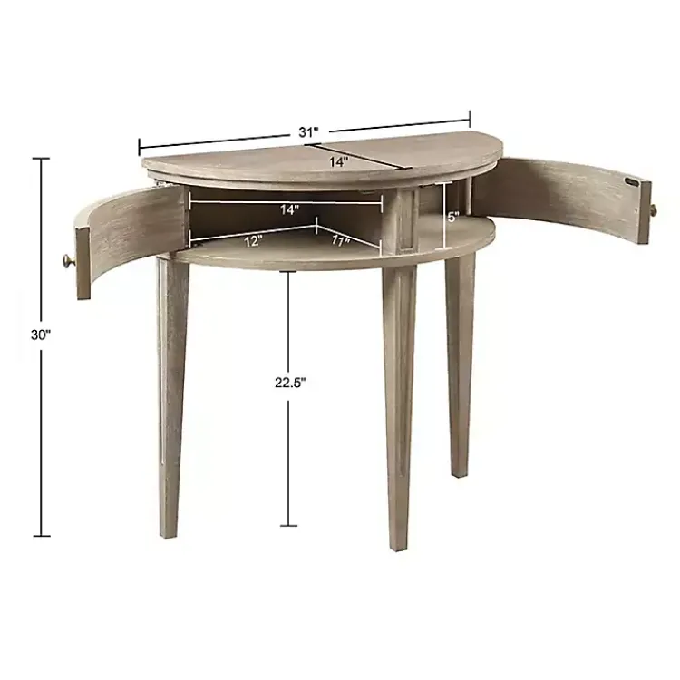 Console Tables-Kirklands Home Wheat Reclaimed Wood Fluted Console Table