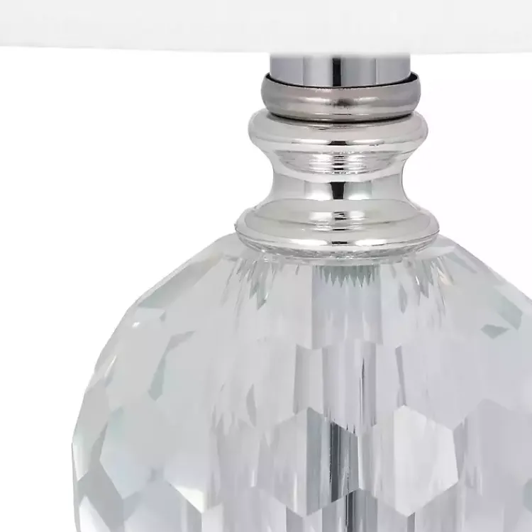 Table Lamps-Kirklands Home Silver Crystal Orb Table Lamps, Set of 2 White