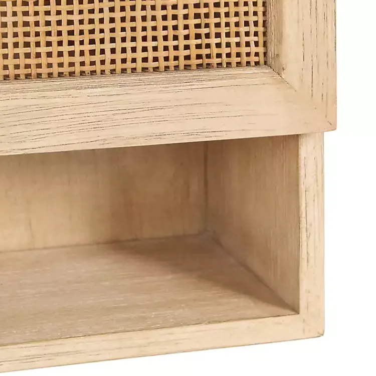 Wall Storage-Kirklands Home Natural Rattan Wall Cabinet with Shelf