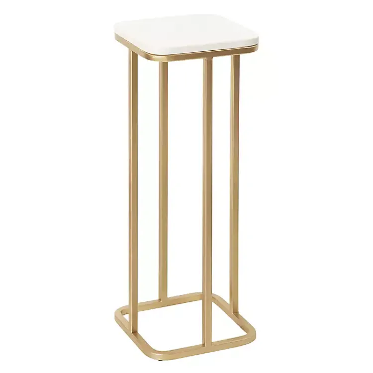 Accent & End Tables-Kirklands Home and White Credele Accent Table Gold