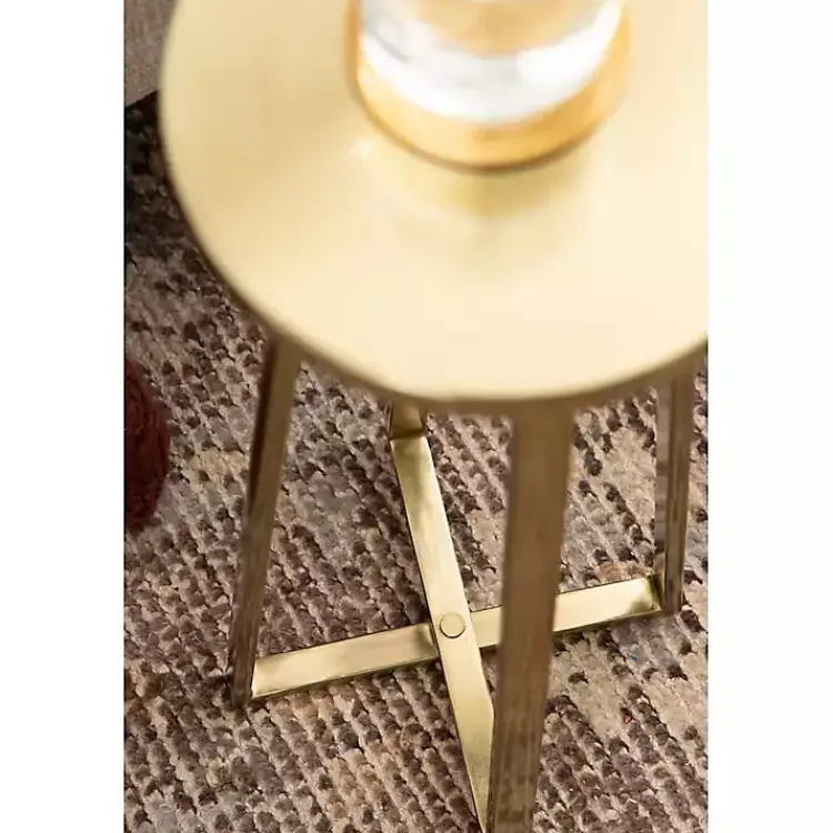 Accent & End Tables-Kirklands Home Round Zia Metal Accent Table Gold