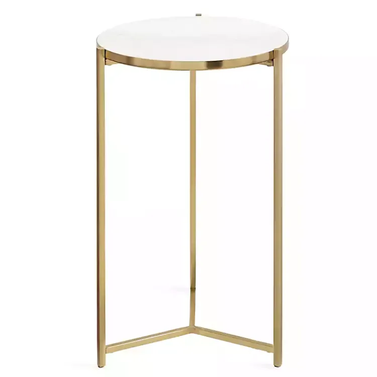 Accent & End Tables-Kirklands Home Round Aguilar Accent Table Gold