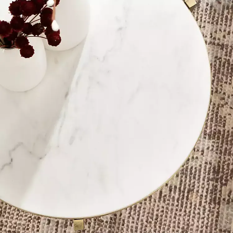 Accent & End Tables-Kirklands Home Round Aguilar Accent Table Gold