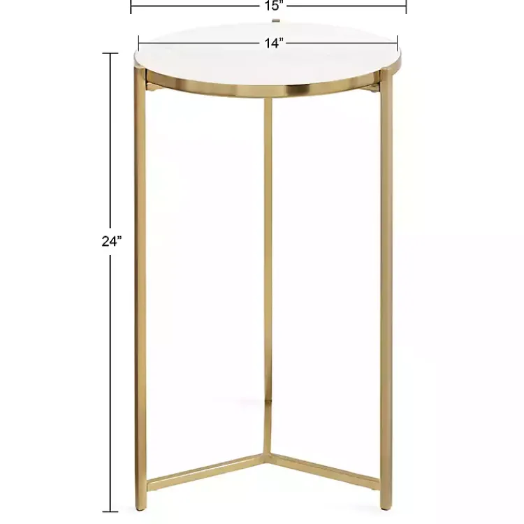 Accent & End Tables-Kirklands Home Round Aguilar Accent Table Gold