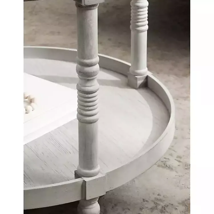 Coffee Tables-Kirklands Home Round Bellport Coffee Table Gray