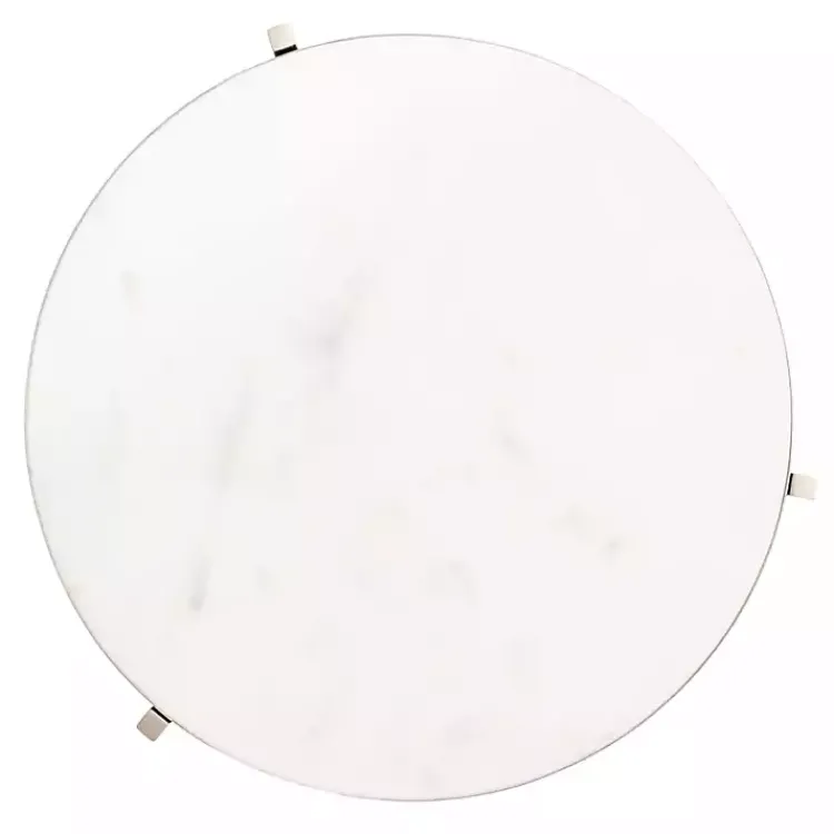 Accent & End Tables-Kirklands Home Round Aguilar Accent Table Silver