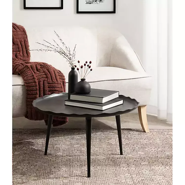 Coffee Tables-Kirklands Home Round Alessia Coffee Table Black