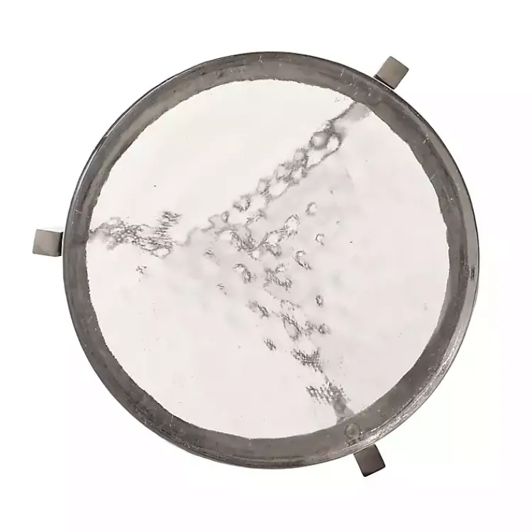 Accent & End Tables-Kirklands Home Round Pewter Aguilar Accent Table