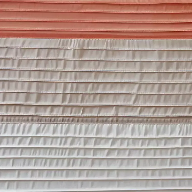 Shower Curtains-Kirklands Home Coral Colorblock Silky Shower Curtain Pink