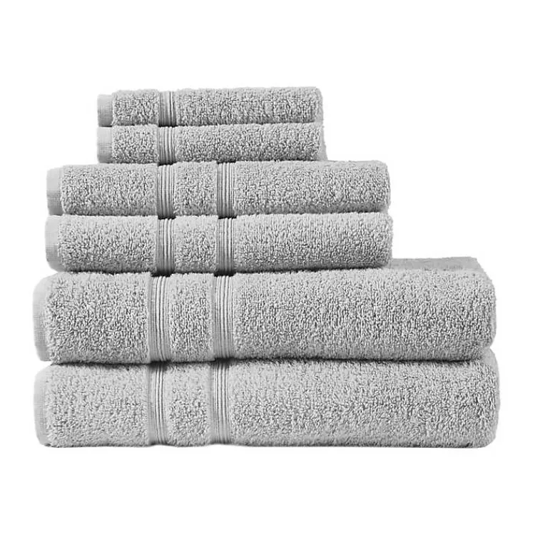 Bath Towels-Kirklands Home Turkish Cotton 6-pc. Towel Set Gray