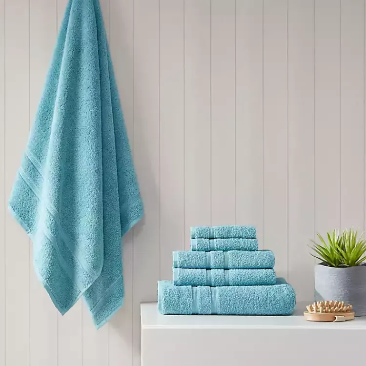 Bath Towels-Kirklands Home Teal Turkish Cotton 6-pc. Towel Set Blue